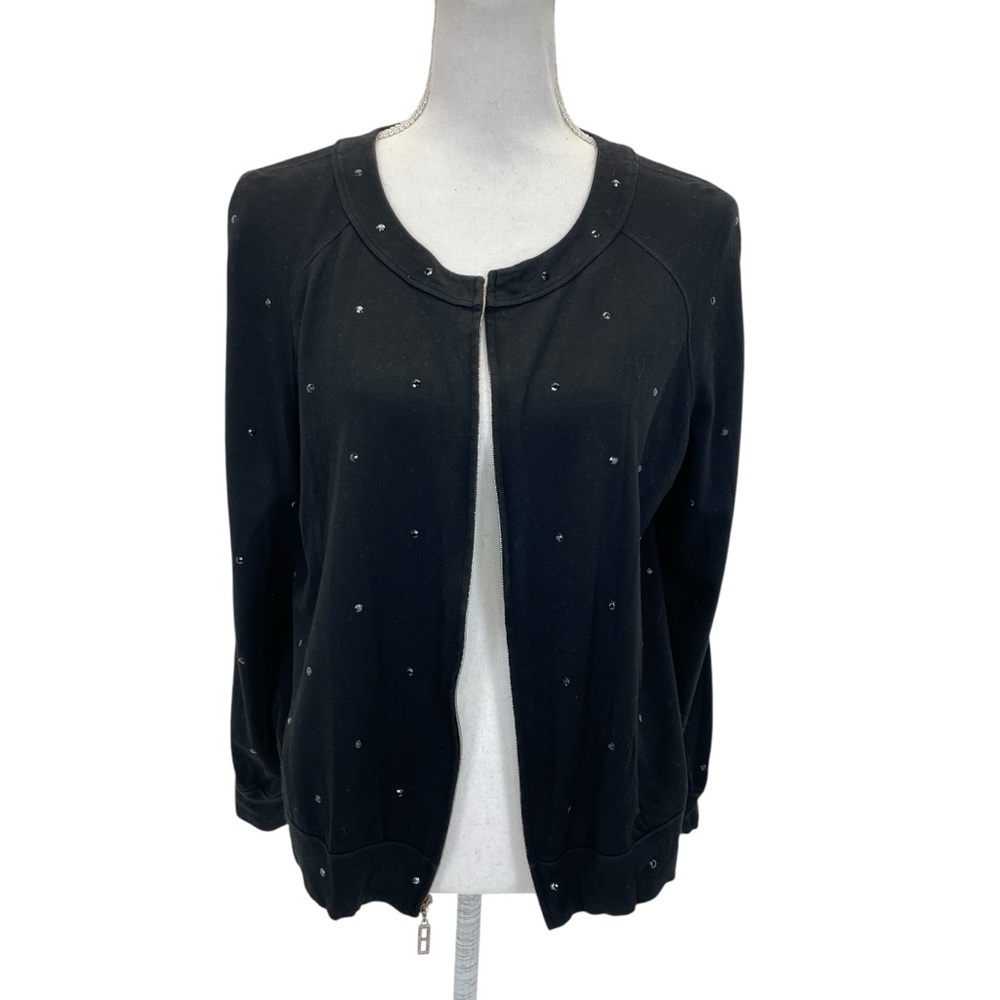St. John Cardigan Jacket Large Black
